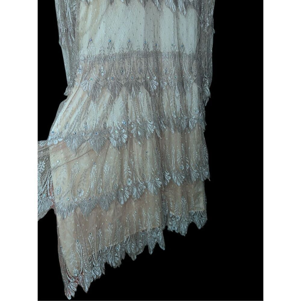 RARE VINTAGE SHOWSTOPPER BEAUTIFUL Vintage Rina diMontella Beige Rhinestones Sil - Picture 4 of 13